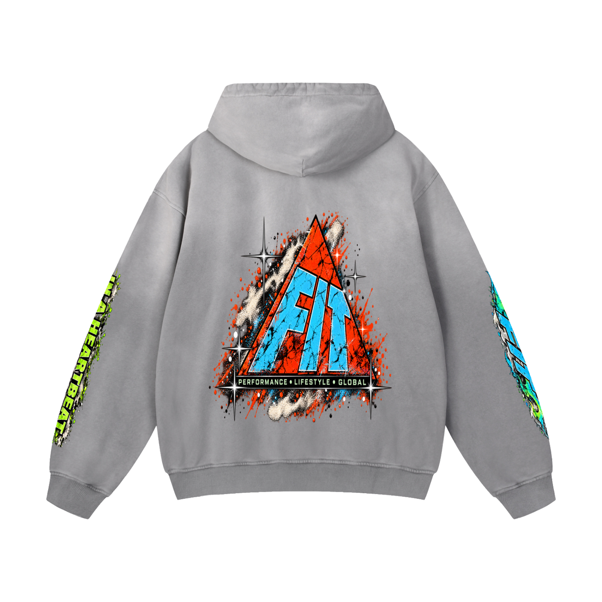Unisex Cardio District x FIT "No Time" Heavyweight Sunfade Oversized Hoodie
