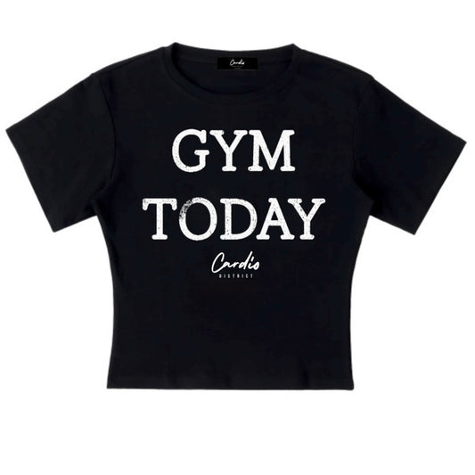 Women's Cardio District "GYM TODAY" Lightweight Cocoon Shape Short Sleeve Top