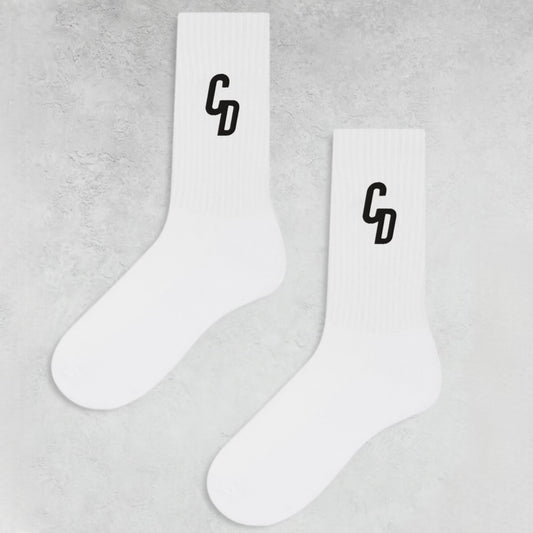 Cardio District "White" Embroidered socks