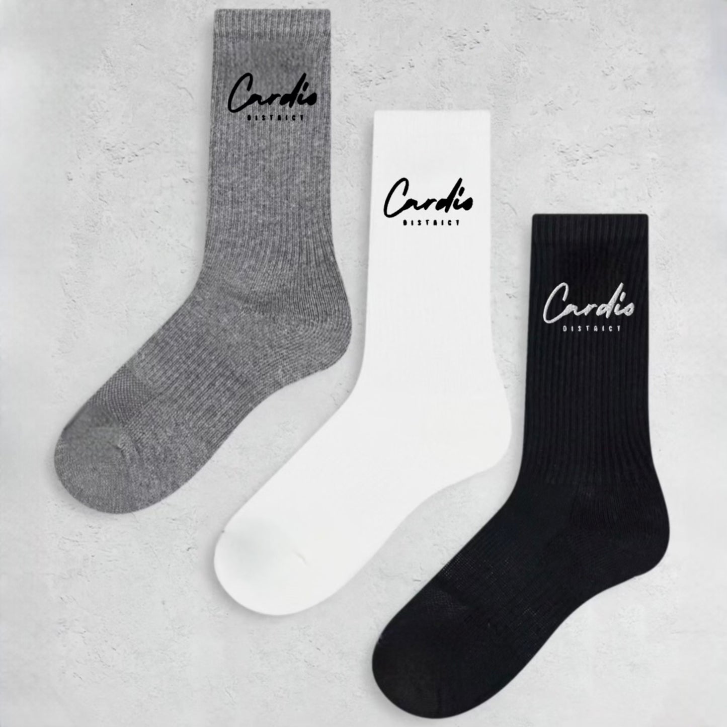 Cardio District "Black" Embroidered socks